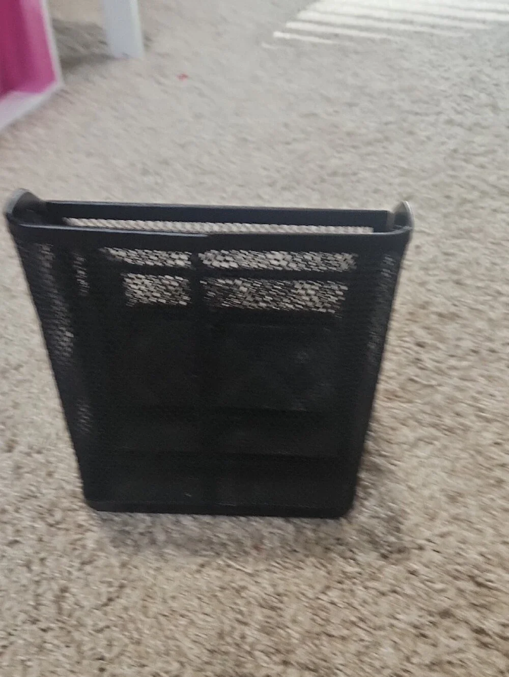 Black Mesh Desk Organizer - Multi-Compartment Home Storage